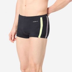 Bokserki pływackie męskie Nabaiji Negombo. Czarne kąpielówki męskie NABAIJI, m, bez wzorów, z dzianiny, na fitness i siłownię. Za 49.99 zł.