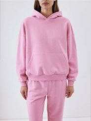 Bluza z kapturem - różowy. Czerwone bluzy damskie Reserved, l, bez wzorów, z bawełny, z kapturem. W wyprzedaży za 59.99 zł.