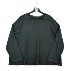 Second life - Lauren Ralph Lauren długi rękaw koszulka damska - Jak nowy. Czarne koszulki sportowe damskie Ralph Lauren, l, bez wzorów, z materiału, bez kołnierzyka, bez ramiączek, na golfa. Za 106.46 zł.