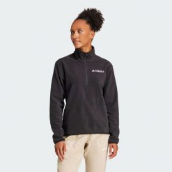 Kurtka Multi Essentials 1/2 Zip Fleece. Czarne kurtki damskie Adidas, l, bez wzorów, z materiału, bez kaptura. Za 179.00 zł.