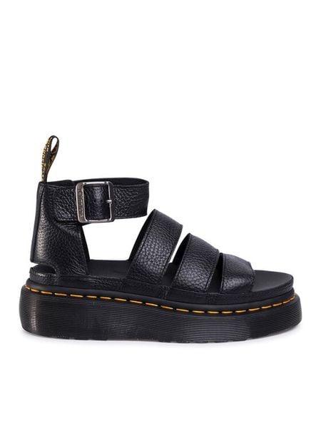 Dr. Martens Sandały Clarissa II Quad 24476001 Czarny. Czarne sandały damskie Dr. Martens, bez wzorów, ze skóry, bez obcasa, na płaskiej podeszwie, bez zapięcia. Za 443.93 zł.