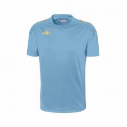 Koszulka Kappa Gianto. Niebieskie koszulki sportowe męskie Kappa, l, bez wzorów, z materiału, bez kołnierzyka, bez ramiączek, na fitness i siłownię. Za 190.00 zł.