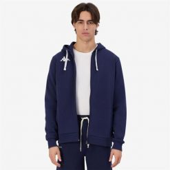 Bluza z kapturem Kappa Banto. Niebieskie bluzy sportowe męskie Kappa, xl, bez wzorów, z kapturem, na fitness i siłownię. Za 244.90 zł.