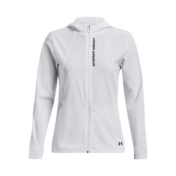 Damska bluza dresowa Under Armour OutRun the Storm. Białe bluzy sportowe damskie Under Armour, bez wzorów, z dresówki, bez kaptura, do biegania. Za 425.55 zł.