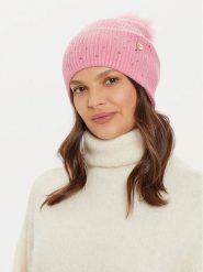 Guess Czapka AW5213 POL01 Różowy. Czerwone czapki i kapelusze damskie Guess, na zimę, z aplikacjami, z materiału. Za 129.99 zł.