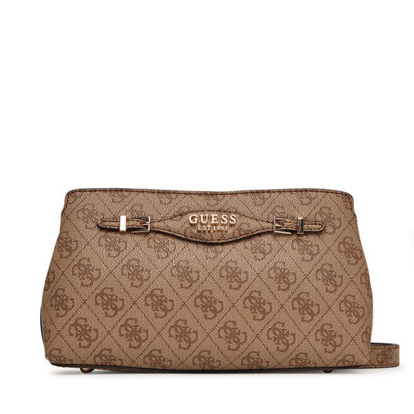 Torebka Guess. Brązowe listonoszki damskie Guess, z aplikacjami, bez dodatków. Za 284.99 zł.