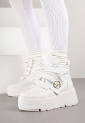 Białe Botki Sneakersy Vices na Platformie w Stylu Y2K Gelira. Białe botki damskie Renee, z jeansu, bez obcasa, na platformie, bez zapięcia. Za 149.99 zł.