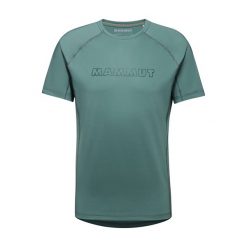 Koszulka trekkingowa męska Mammut Selun FL Logo. Zielone koszulki sportowe męskie Mammut, m, bez wzorów, bez kołnierzyka, bez ramiączek, trekkingowe. Za 277.10 zł.