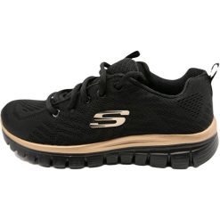 Buty do chodzenia damskie, Skechers Graceful-Get Connected. Czarne obuwie sportowe damskie Skechers, bez wzorów, z materiału, trekkingowe. Za 286.00 zł.