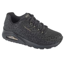 Buty sportowe Sneakersy damskie, Uno Kat Neato. Czarne obuwie sportowe damskie Skechers, bez wzorów, trekkingowe. Za 369.99 zł.