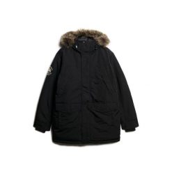 Parka z syntetycznym futrem Superdry Everest. Czarne kurtki męskie Superdry., na zimę, m, bez wzorów, z syntetyku, eleganckie, bez kaptura. W wyprzedaży za 777.55 zł.