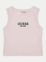 Guess Top J4YI16 KBZP4 Różowy Regular Fit. Czerwone t-shirty i topy dla dziewczynek Guess, z aplikacjami, z bawełny, bez ramiączek. Za 59.99 zł.