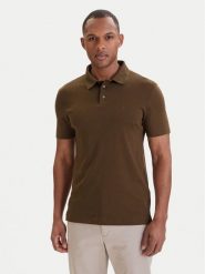 Calvin Klein Polo LV04LB276G Zielony Regular Fit. Zielone koszulki polo męskie Calvin Klein, m, bez wzorów, z bawełny, bez ramiączek. Za 329.99 zł.