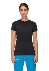 Koszulka trekkingowa damska Mammut Trift. Czarne t-shirty damskie Mammut, l, bez wzorów, z materiału, bez kołnierzyka. Za 353.05 zł.