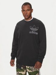 Adidas Bluza adicolor Outline Trefoil IU2350 Czarny Loose Fit. Czarne bluzy męskie Adidas, l, bez wzorów, z bawełny, bez kaptura. Za 199.99 zł.