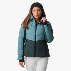 Kurtka narciarska kobieca Swedemount Vail Ski Jacket wodoodporna. Zielone kurtki damskie SWEDEMOUNT, na zimę, bez wzorów, bez kaptura, narciarskie. Za 447.00 zł.