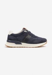 Granatowe Buty Sportowe Sneakersy z Ozdobnym Napisem Zaliadne. Niebieskie buty sportowe męskie Born2be, bez zapięcia. Za 129.99 zł.
