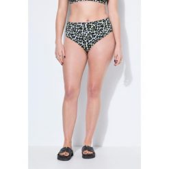 Damskie dół od bikini majtki kolorowy wzór w panterkę wysoki stan modelujące. Zielone bikini damskie Ulla Popken, plus size, bez wzorów, plus size. Za 99.99 zł.