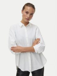 Vero Moda Koszula Fanni 10337791 Biały Oversize. Białe bluzki damskie Vero Moda, s, bez wzorów, z bawełny, bez kołnierzyka, bez ramiączek. Za 179.99 zł.
