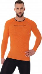 Brubeck Bluza męska 3D Run PRO z długim rękawem pomarańczowa r. XXL (LS13000). Brązowe bluzy męskie Brubeck, m, bez wzorów, bez kaptura. Za 127.69 zł.
