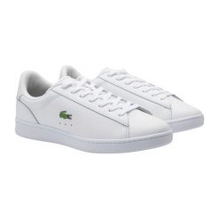 Sneakersy męskie Carnaby Set buty sportowe tenisówki trampki białe. Białe trampki męskie Lacoste, bez wzorów, ze skóry, sportowe, bez zapięcia. Za 419.00 zł.