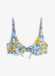 Biustonosz bikini na fiszbinach. Niebieskie bikini damskie bonprix, bez wzorów. Za 69.99 zł.