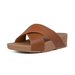 Sandały damskie FitFlop Lulu Leather. Brązowe klapki damskie FIT FLOP, bez wzorów, bez obcasa, bez zapięcia. Za 495.00 zł.