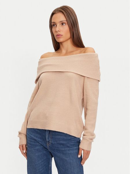 Brave Soul Sweter LK-248EVERLYNB Beżowy Regular Fit. Brązowe swetry damskie Brave Soul, m, bez wzorów, z syntetyku, bez kołnierzyka, bez ramiączek, bez kaptura. Za 69.99 zł.