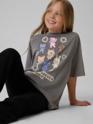 4F T-shirt loose z nadrukiem dziewczęcy - szary 122/128 (6-8 lat). Szare t-shirty i topy dla dziewczynek 4f, bez wzorów, z bawełny, bez ramiączek. Za 59.99 zł.