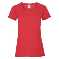 T-shirt damski Fruit Of The Loom Valueweight czerwony. Czarne t-shirty damskie Fruit of the Loom, s, bez wzorów, z bawełny, klasyczne, bez kołnierzyka. Za 125.99 zł.