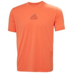 Koszulka Helly Hansen Skog graphic. Brązowe koszulki sportowe męskie Helly Hansen, bez wzorów, bez kołnierzyka, bez ramiączek, trekkingowe. Za 231.00 zł.