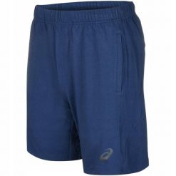 Spodenki sportowe krótkie bawełniane ASICS SPIRAL SHORT 9IN 141094-0834. Niebieskie krótkie spodenki sportowe męskie Asics, bez wzorów, z bawełny. Za 79.00 zł.