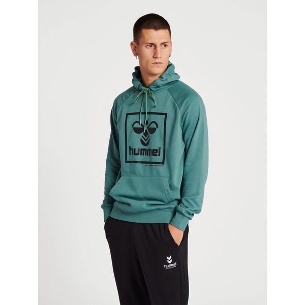 Bluza z kapturem Hummel Isam 2.0. Niebieskie bluzy sportowe męskie Hummel, m, bez wzorów, z kapturem, do piłki ręcznej. Za 220.00 zł.