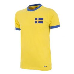 Koszulka retro piłkarska dla dorosłych - Szwecja Lata 70 - Żółta. Żółte koszulki sportowe męskie COPA FOOTBALL, bez wzorów, bez kołnierzyka, bez ramiączek, do piłki nożnej. Za 255.53 zł.