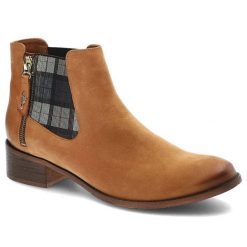 Brązowe Botki Libero Damskie Stylowe Obuwie. Brązowe botki damskie Libero, na wiosnę, z materiału, eleganckie, bez obcasa, na płaskiej podeszwie, bez zapięcia. Za 249.00 zł.