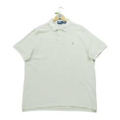 Second life - Krótki rękaw męskie polo beżowe - Stan bardzo dobry. Brązowe buty sportowe męskie Ralph Lauren, bez zapięcia, na golfa. Za 114.17 zł.