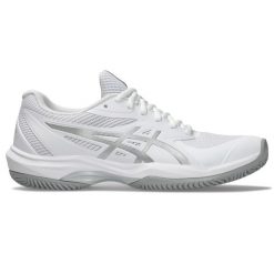 Damskie buty do tenisa Asics Game FF Clay/OC. Białe obuwie sportowe damskie Asics, bez wzorów, tenisowe. W wyprzedaży za 359.30 zł.