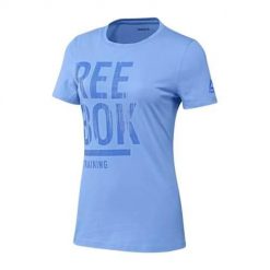 Koszulka sportowa damska Reebok BK6626. Niebieskie koszulki sportowe damskie Reebok, l, bez wzorów, z dresówki, bez kołnierzyka, bez ramiączek, na fitness i siłownię. Za 118.00 zł.
