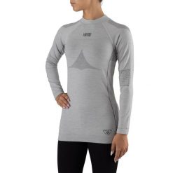 Koszulka termoaktywna damska Viking Lava, longsleeve Merino PrimaLoft. Szare koszulki sportowe damskie Viking, xl, bez wzorów, bez kołnierzyka, bez ramiączek, narciarskie, primaloft. Za 349.90 zł.