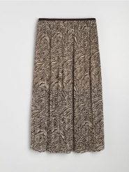 Plisowana spódnica midi w zwierzęcy wzór - wielobarwny. Spódnice damskie Sinsay, l, bez wzorów, midi. Za 49.99 zł.