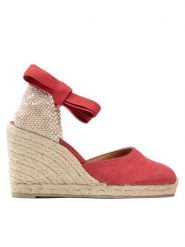 Castañer Espadryle Carina/8/002 021642-604 Czerwony. Czerwone sandały damskie Castañer, bez wzorów, z materiału, bez obcasa, bez zapięcia. Za 349.99 zł.
