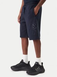 EA7 Emporio Armani Szorty sportowe 7M001491 AF17787 UB102 Granatowy Regular Fit. Niebieskie krótkie spodenki sportowe męskie EA7 Emporio Armani, m, bez wzorów, z bawełny. Za 449.99 zł.