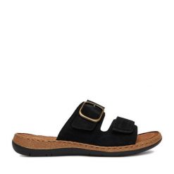 Klapki Go Soft. Czarne klapki damskie GO SOFT, bez wzorów, bez obcasa. Za 169.99 zł.