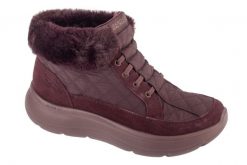 Buty do chodzenia zimowe damskie, Slip-Ins: On-The-GO Encore - Elisa. Czerwone obuwie sportowe damskie Skechers, bez wzorów, z materiału, trekkingowe. Za 299.99 zł.