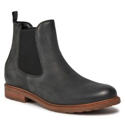 Sztyblety Tamaris. Czarne botki damskie Tamaris, bez obcasa, na płaskiej podeszwie, bez zapięcia. Za 349.99 zł.