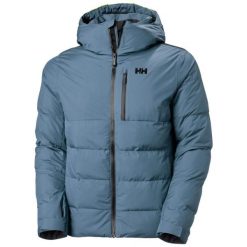 Kurtka puchowa Helly Hansen Kvitfjell. Niebieskie kurtki snowboardowe męskie Helly Hansen, l, bez wzorów, z dzianiny, bez kaptura, narciarskie, primaloft. Za 1,512.40 zł.