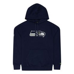 Bluza z kapturem Seahawks NFL. Niebieskie bluzy męskie New Era, m, bez wzorów, z bawełny, z kapturem. Za 186.50 zł.