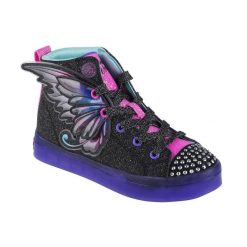 Buty sportowe do chodzenia dziewczęce, Skechers Twi-Lites 2.0-Twinkle Wishes. Czarne buty sportowe dziewczęce Skechers, bez wzorów, z materiału, bez zapięcia, trekkingowe. Za 319.99 zł.