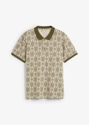Koszula polo z krótkim rękawem z bawełny organicznej. Brązowe koszule męskie bonprix, l, bez wzorów, z bawełny, bez ramiączek. Za 32.99 zł.