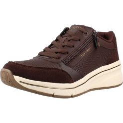 Buty SKECHERS 190370S BILLION FLEX LUXE UP Brązowy. Brązowe obuwie sportowe damskie Skechers, bez wzorów, z syntetyku, na fitness i siłownię. Za 337.99 zł.